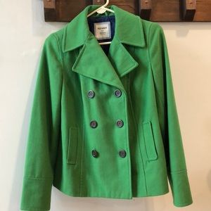 (M) Green Pea coat, Old Navy